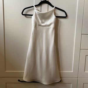Revelry Kids/Toddler Skye Satin Bridesmaid Dress White Pearl 3T